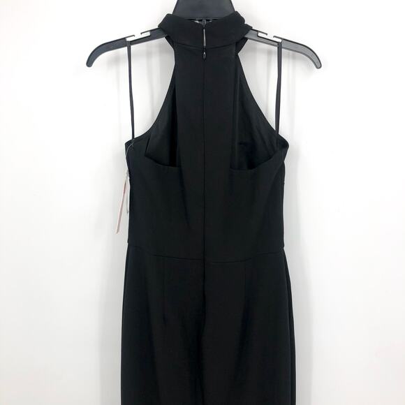 AQUA FORMAL Women's Halter Neck Slit Maxi Gown Size 4 Black Sleeveless NWT - Picture 10 of 13
